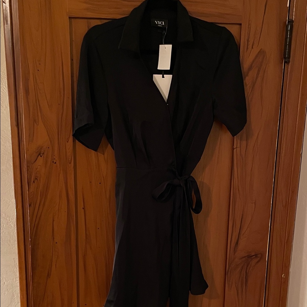 Vici Midnight Black Tie Dress
